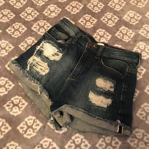 Cute distressed denim shorts